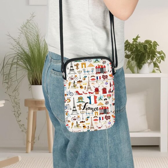 France Paris Landmarks Cross Body Shoulder Bag for Women Unisex Souvenir Gift - Picture 7 of 7